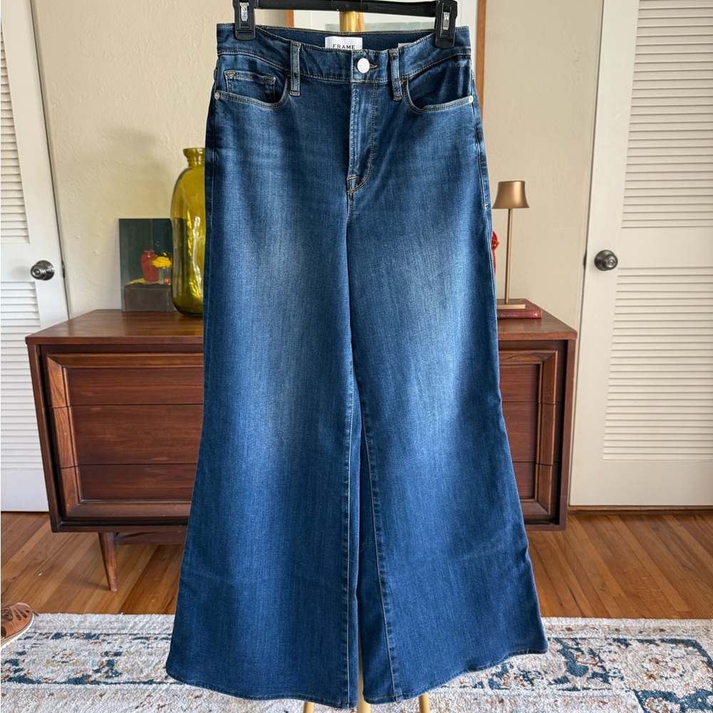 FRAME Palazzo Dark Wash Jeans